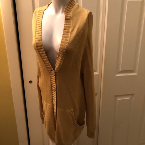 BARBARA WELLS MUSTARD CARDIGAN XS - Picture 6 of 6